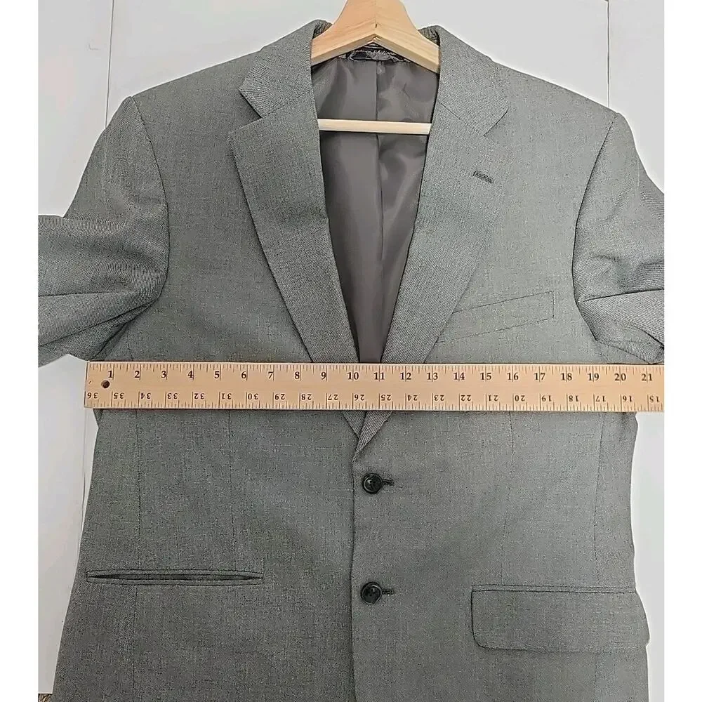 Statement Exclusive Mens 40S Gray Heather Lightweight Blazer Suit Jacket